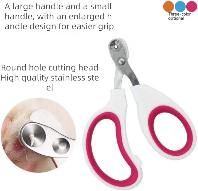 Vesslam Cat Nail Clippers with Circular Cut Hole -Avoid Over Cutting Pet Nail Clippers -Sharp Angled Blade Professional paw Trimmer Set for Novice pet Families (Pink) - Image 3